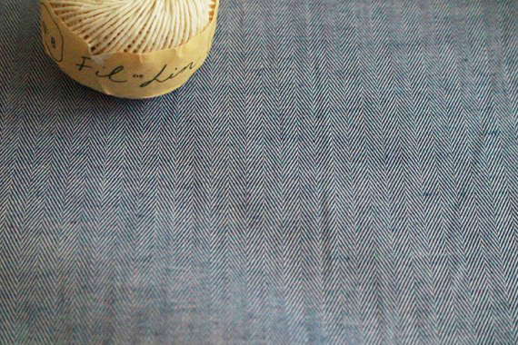 Jca 綿麻ヘリンボーン ネイビー